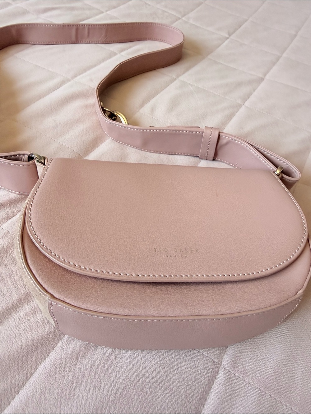 Ted Baker Equenia Pale Pink Leather Equestrian Mini Crossbody Bag